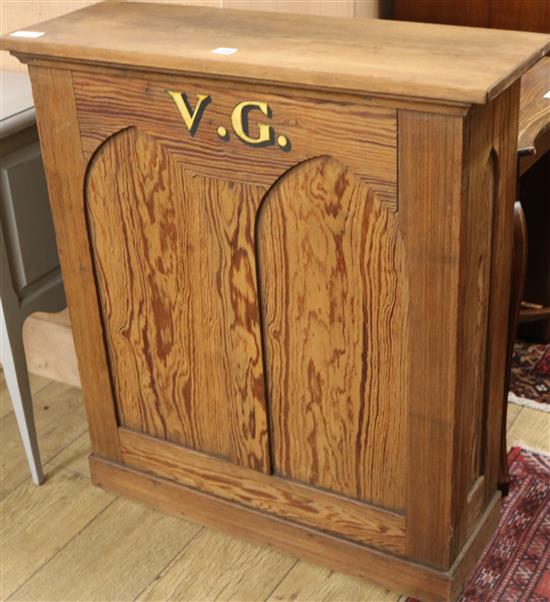 A church oak cupboard W.79cm